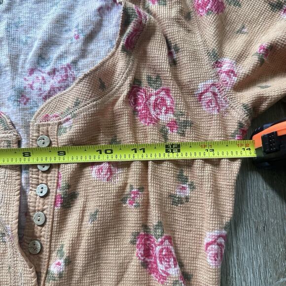 NWOT Intimately Free People Dylan Henley Size S Waffle Knit Roses Bodysuit Boho - Picture 10 of 10